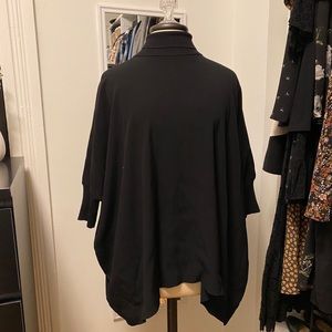 Cashmere blend mock neck poncho